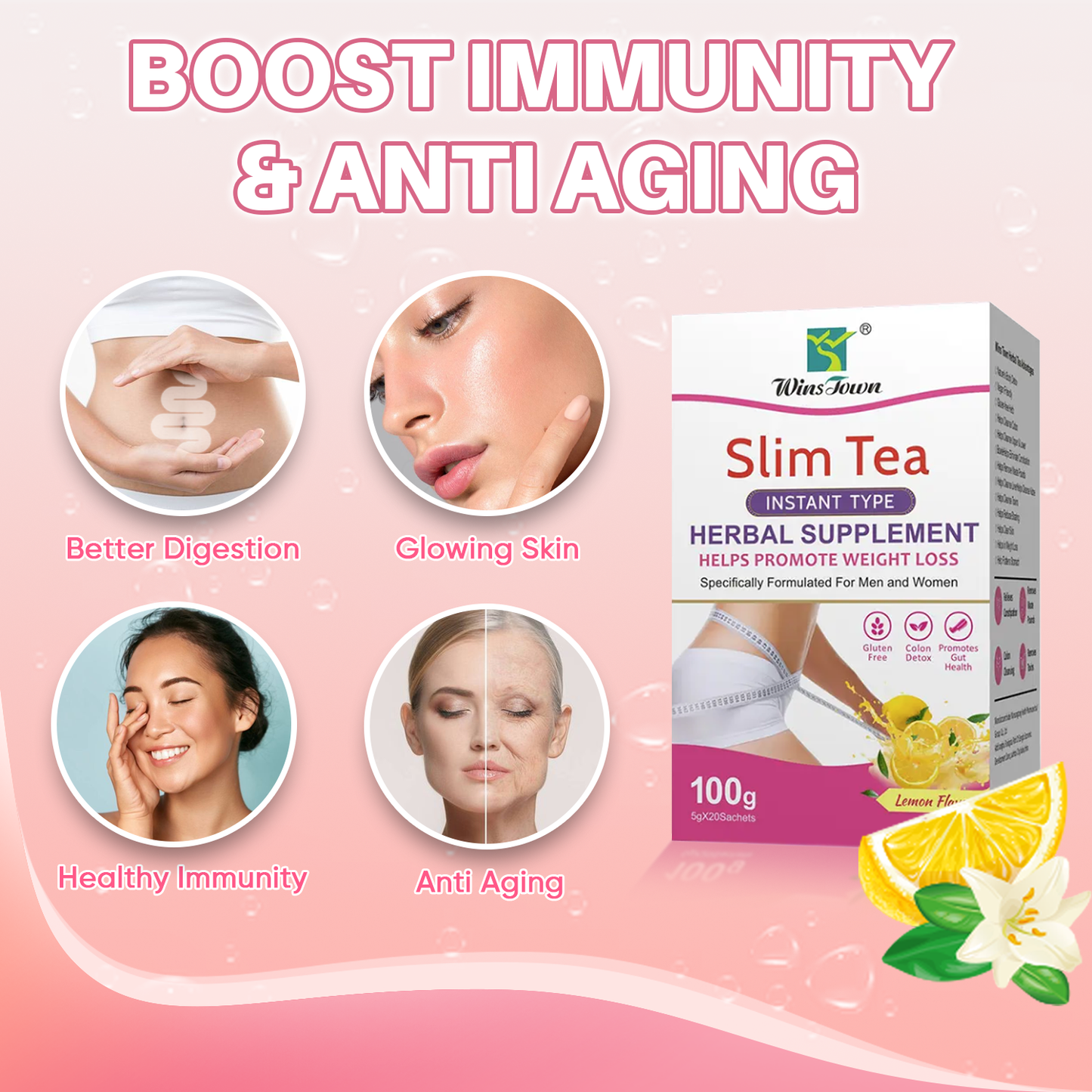 Lemon Slim Detox Tea | Natural Weight Control & Immunity Booster