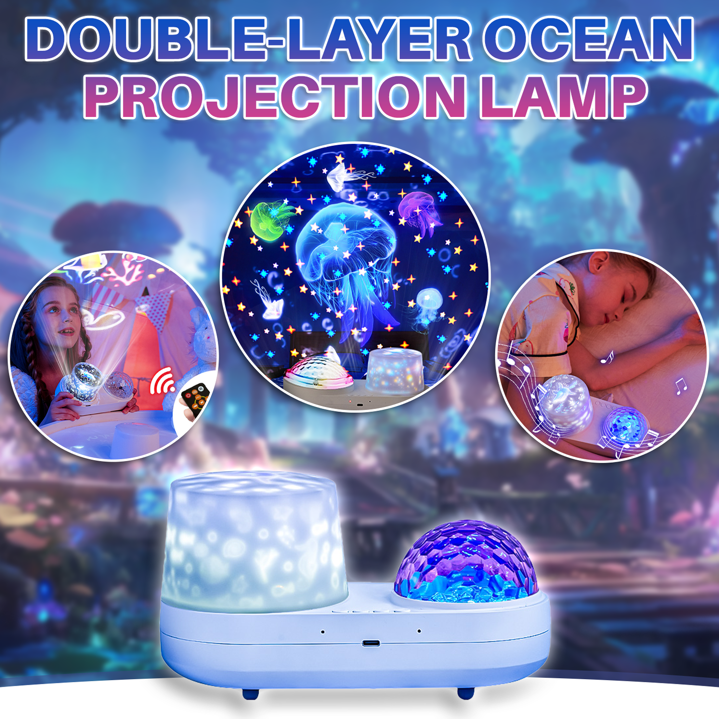 Double-Layer Ocean 3D Projection Lamp | Magical Ocean Light Effects