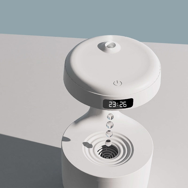 Anti-Gravity Water Droplets Air Humidifier Cool Mist Maker Fogger with LED Display