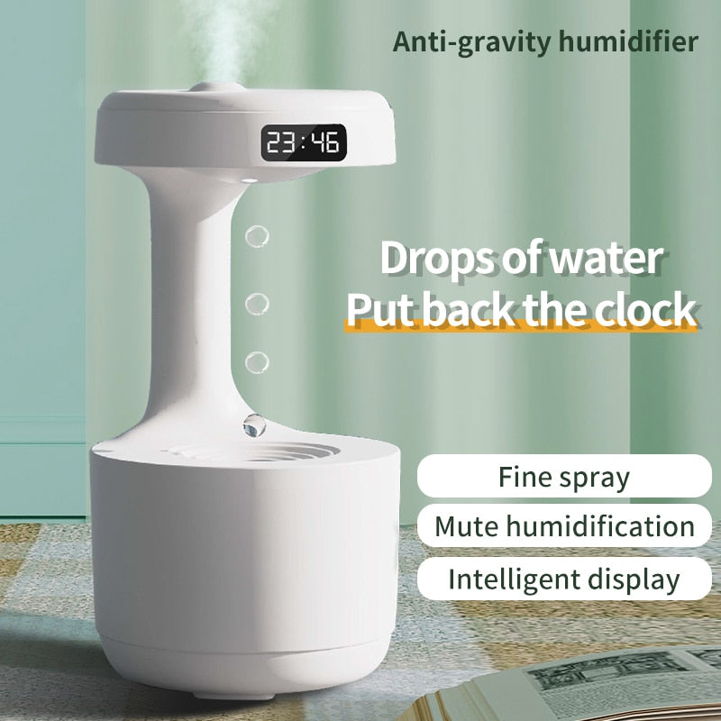 Anti-Gravity Water Droplets Air Humidifier Cool Mist Maker Fogger with LED Display