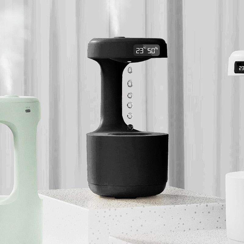 Anti-Gravity Water Droplets Air Humidifier Cool Mist Maker Fogger with LED Display