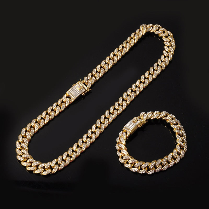 Diamond Cuban Link Iced Gold Plated Hip Hop Bracelet Men & Women Perfect Gift Box