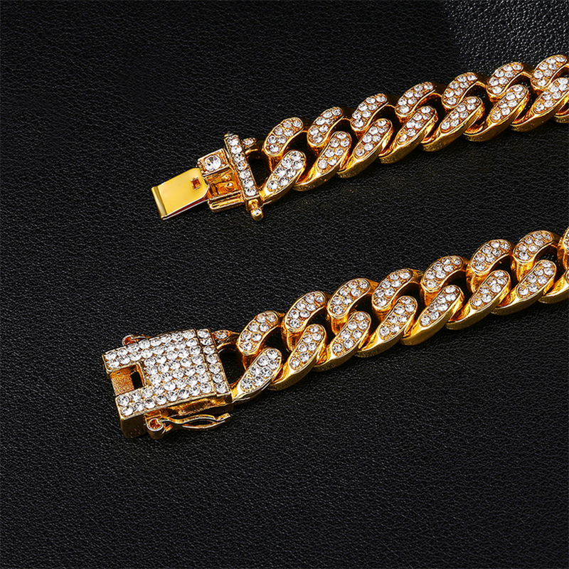 Diamond Cuban Link Iced Gold Plated Hip Hop Bracelet Men & Women Perfect Gift Box