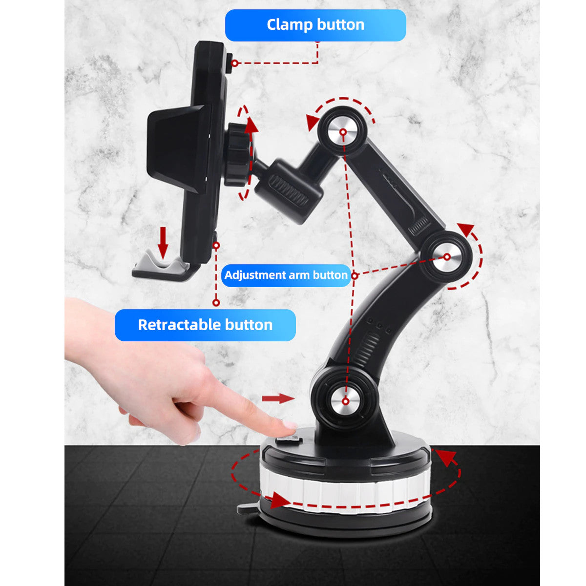Glowires™ 360 Rotatable Car Phone Holder