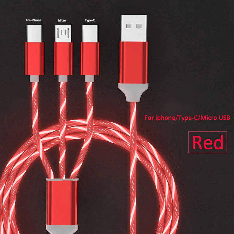 Glowires™ Glowing LED 3-in-1 Fast Charging Cable