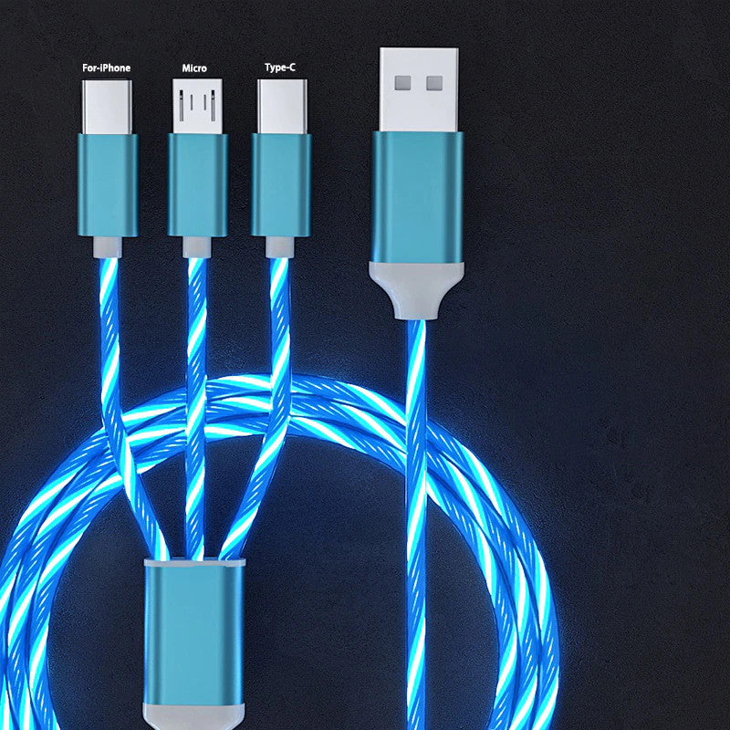 Glowires™ Glowing LED 3-in-1 Fast Charging Cable