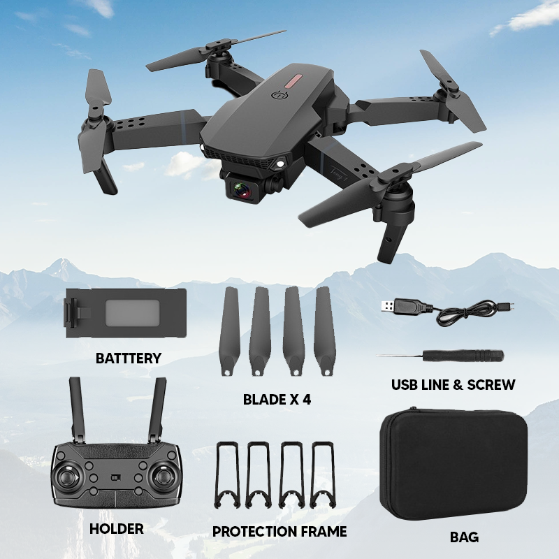 Nexor E88 Pro 4K Drone Camera, Foldable Mobile App Control Dual Camera For Adults and Kids