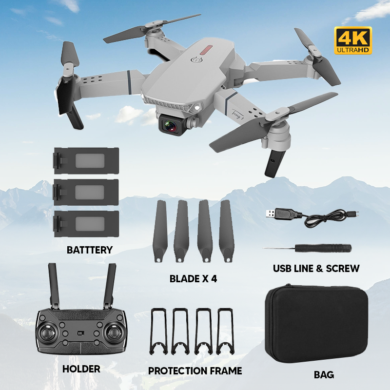 Nexor E88 Pro 4K Drone Camera, Foldable Mobile App Control Dual Camera For Adults and Kids
