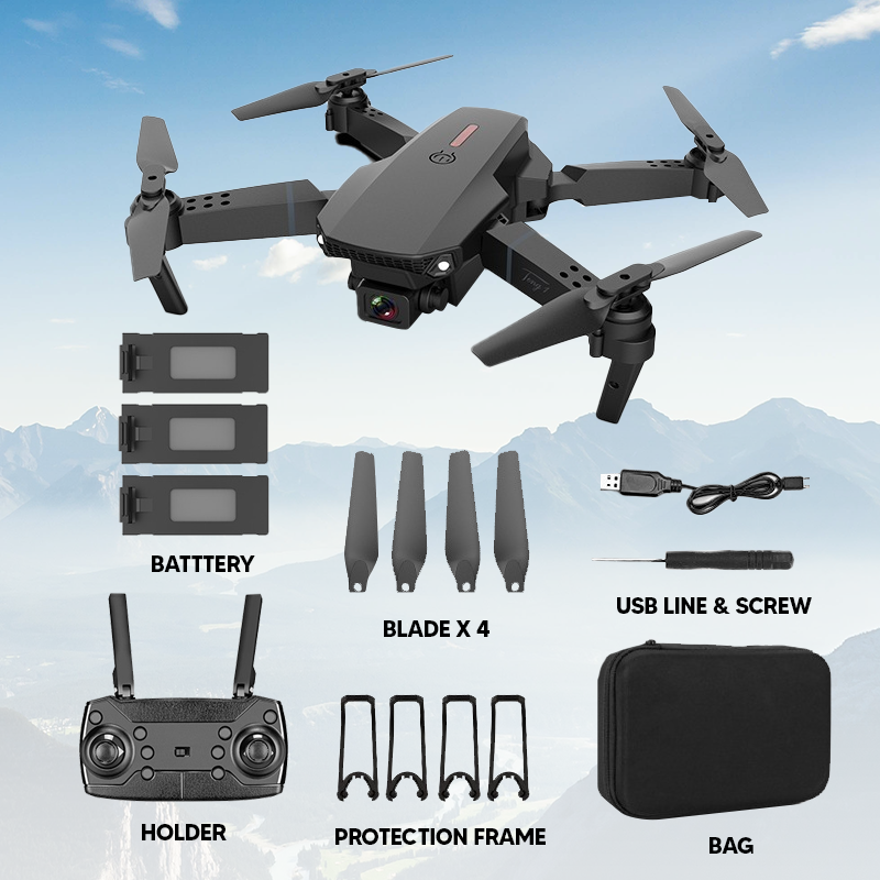 Nexor E88 Pro 4K Drone Camera, Foldable Mobile App Control Dual Camera For Adults and Kids