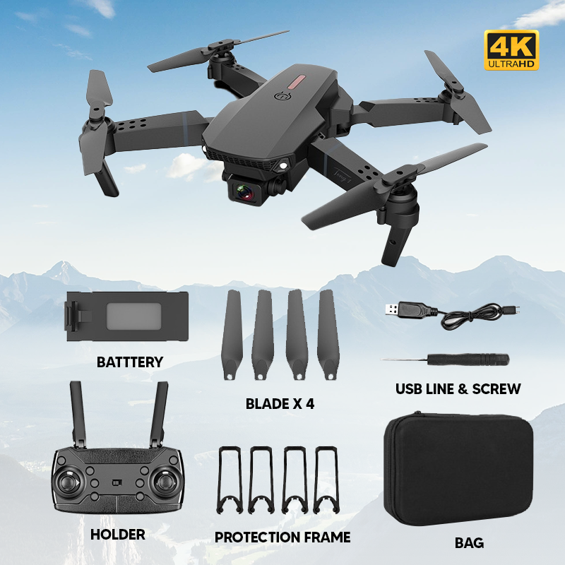Nexor E88 Pro 4K Drone Camera, Foldable Mobile App Control Dual Camera For Adults and Kids