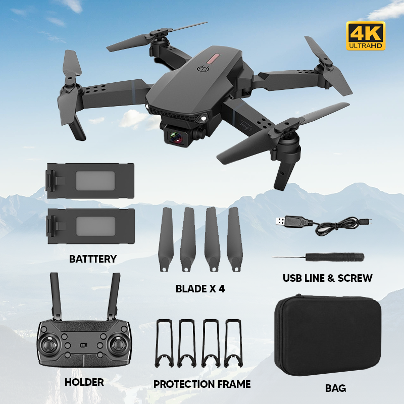 Nexor E88 Pro 4K Drone Camera, Foldable Mobile App Control Dual Camera For Adults and Kids