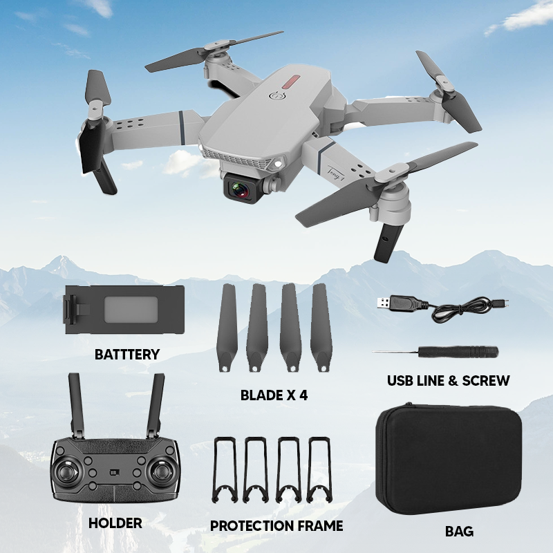 Nexor E88 Pro 4K Drone Camera, Foldable Mobile App Control Dual Camera For Adults and Kids