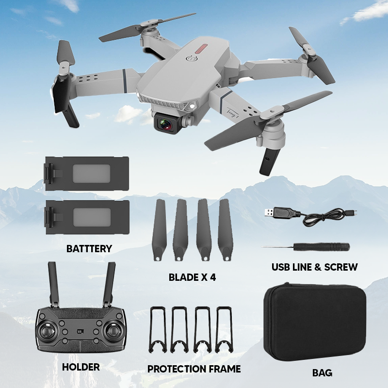 Nexor E88 Pro 4K Drone Camera, Foldable Mobile App Control Dual Camera For Adults and Kids
