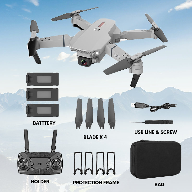 Nexor E88 Pro 4K Drone Camera, Foldable Mobile App Control Dual Camera For Adults and Kids
