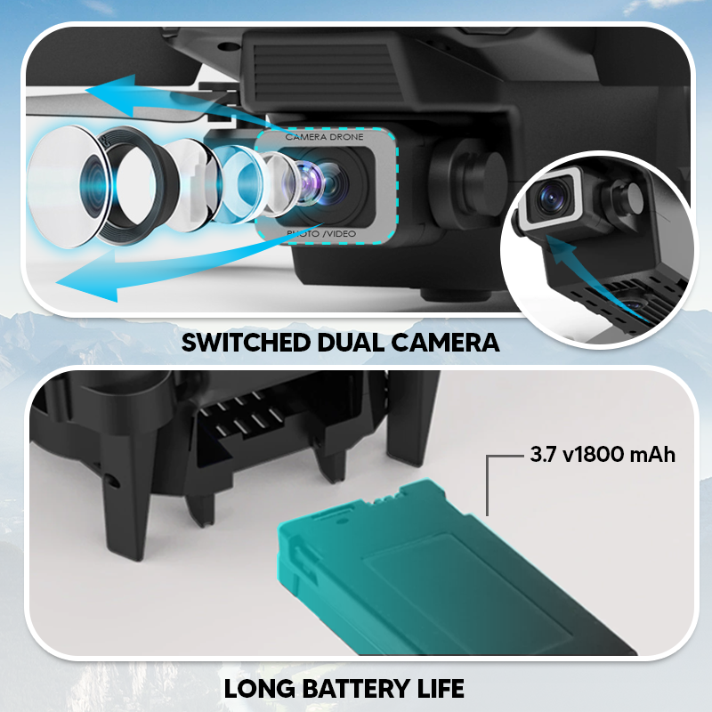 Nexor E88 Pro 4K Drone Camera, Foldable Mobile App Control Dual Camera For Adults and Kids