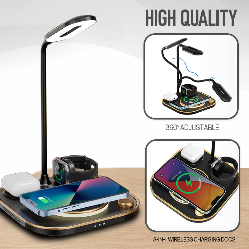 5 In 1 Wireless Charging Station Integrated With Lamp