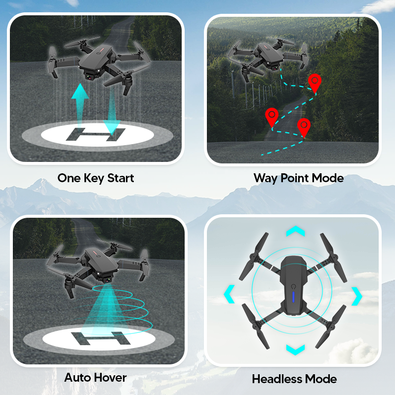 Nexor E88 Pro 4K Drone Camera, Foldable Mobile App Control Dual Camera For Adults and Kids