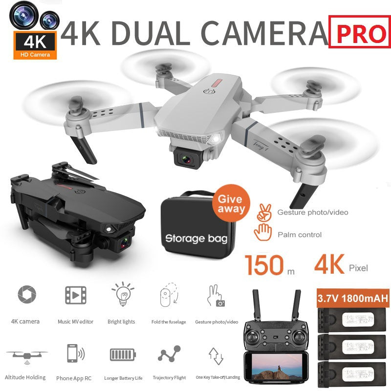 E88 Pro 4K Drone Camera, Foldable Mobile App Control Dual Camera For Adults and Kids