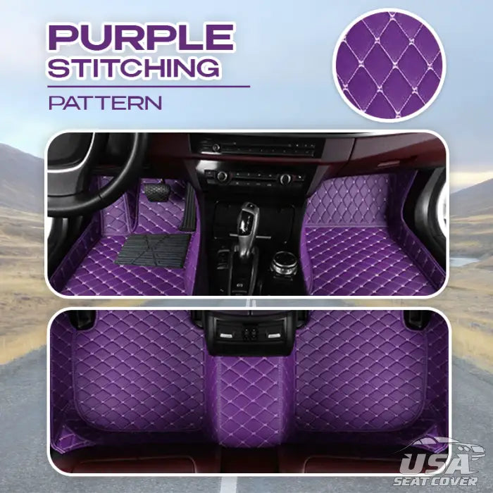 Elvie 2023 Heavy Duty Universal Fit Floor Mats For Cars Suvs And Trucks Purple / 2 Seats (Front Only