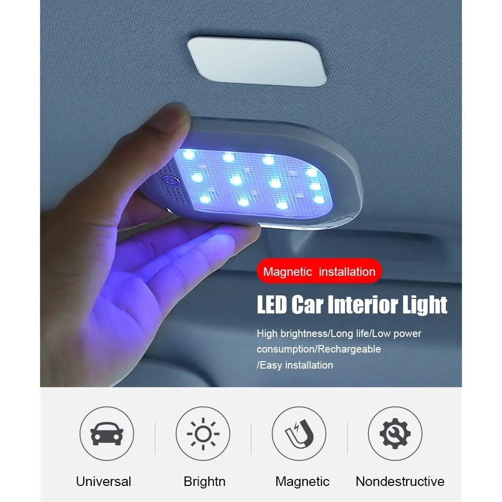 8-Color Magnetic USB Charging LED Car Interior Night Light