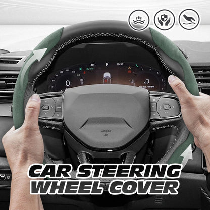 Aventra Premium Microfiber Suede Steering Wheel Cover – Anti-Slip, Universal Fit, Luxurious Feel