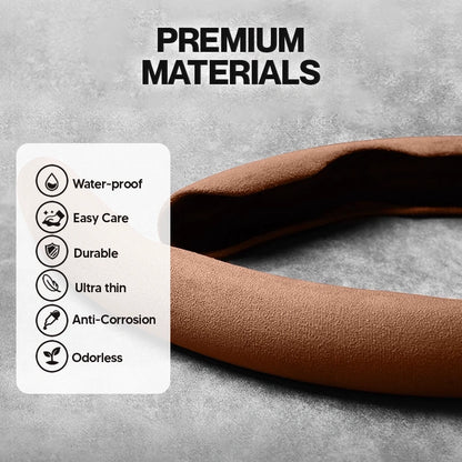 Aventra Premium Microfiber Suede Steering Wheel Cover – Anti-Slip, Universal Fit, Luxurious Feel