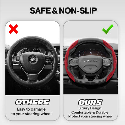 Aventra Premium Microfiber Suede Steering Wheel Cover – Anti-Slip, Universal Fit, Luxurious Feel