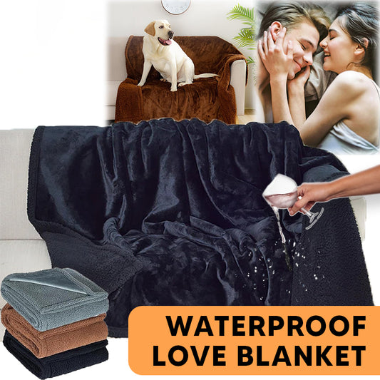 Waterproof Stain Resistant Cozy Shaggy Fleece Velvet Love Blanket for Bed, Car, Sofa