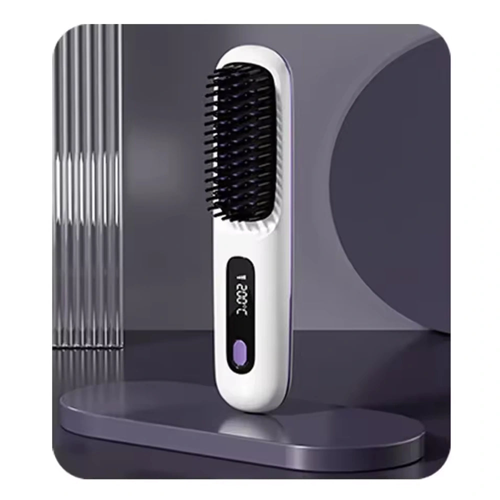 LED Temperature Portable Straightener Brush