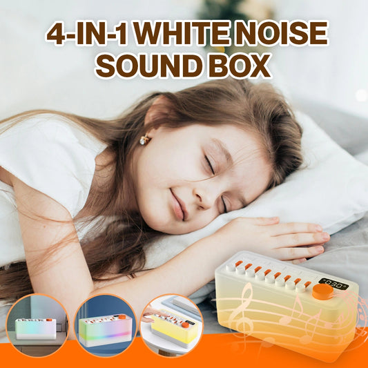 Lumora Sound Box – 4-in-1 White Noise Machine with 8 Nature Sounds, Lights, Timer & Bluetooth