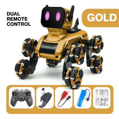 8-Wheel Intelligent Control Robot Dog with Climbing, Spray Drift & Transforming Action | The Ultimate Stunt Toy for Boys