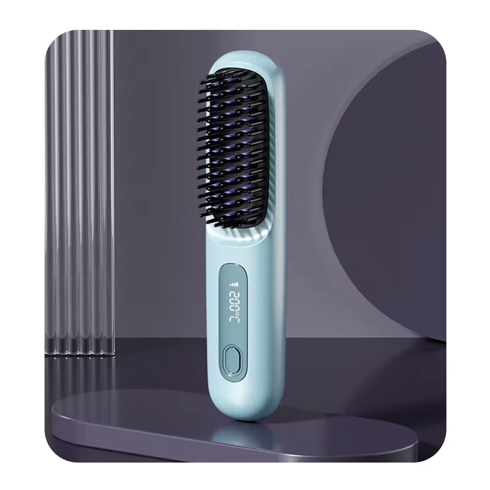 LED Temperature Portable Straightener Brush