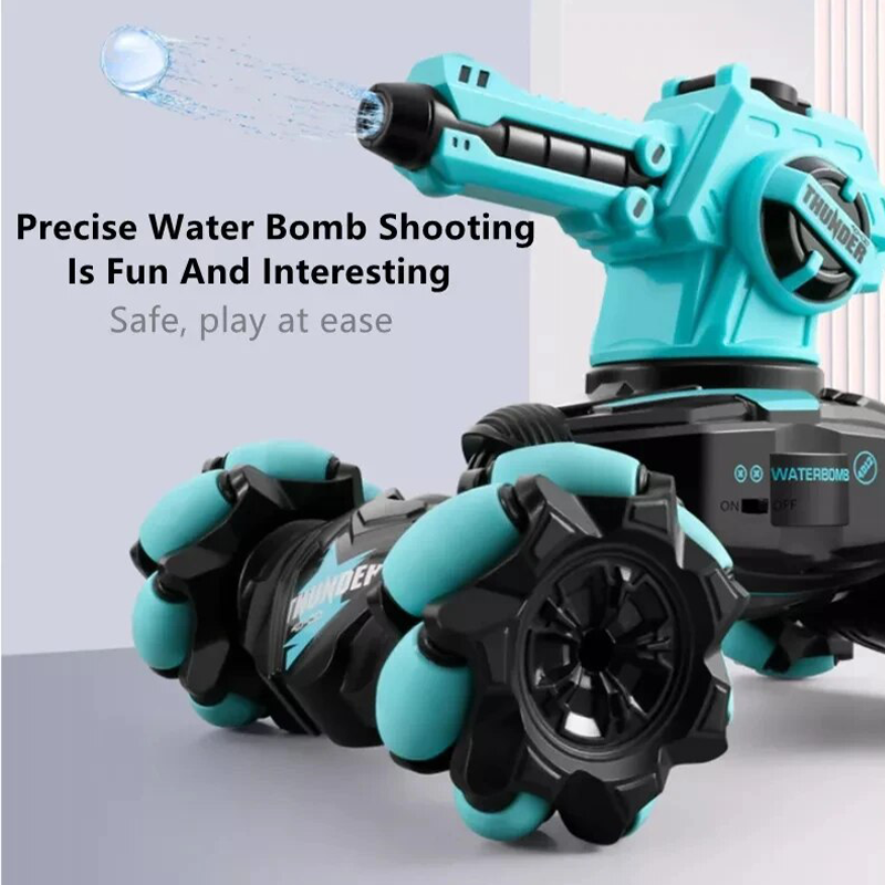 Gesture Sensing Water Bomb Shooting Remote Control 4WD 360° Rotation Stunt Car Tank Toy