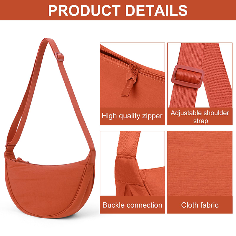 Unisex Hobo Casual Large Capacity Crescent Dumpling Handheld, Shoulder, Crossbody, Sling Bag