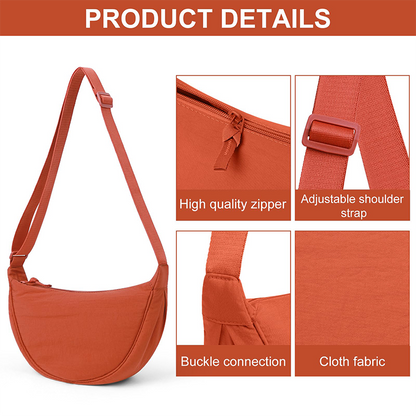 Unisex Hobo Casual Large Capacity Crescent Dumpling Handheld, Shoulder, Crossbody, Sling Bag