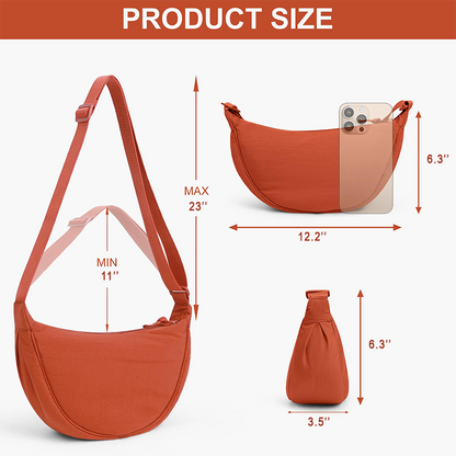 Unisex Hobo Casual Large Capacity Crescent Dumpling Handheld, Shoulder, Crossbody, Sling Bag