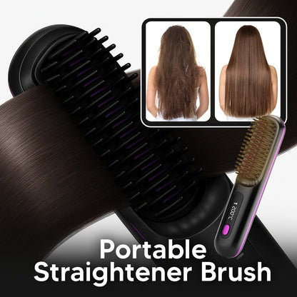 LED Temperature Portable Straightener Brush