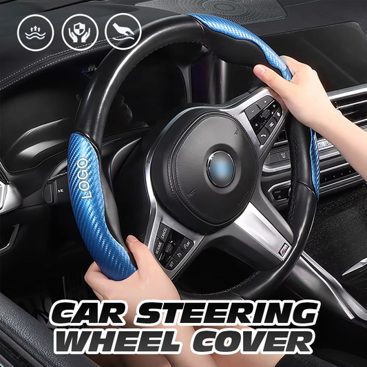 Morgan Carbon Fiber Anti-Slip Car Steering Wheel Cover Universal Fit | Logo Customizable