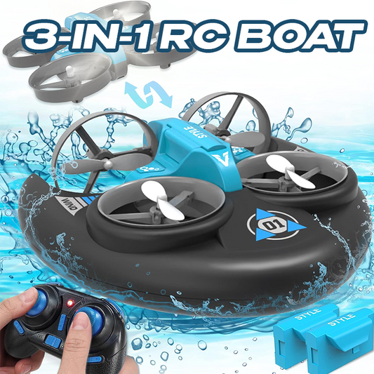 3-in-1 Waterproof Remote Control RC Boat Pool Toys Car for Boys 8-12 Years Old