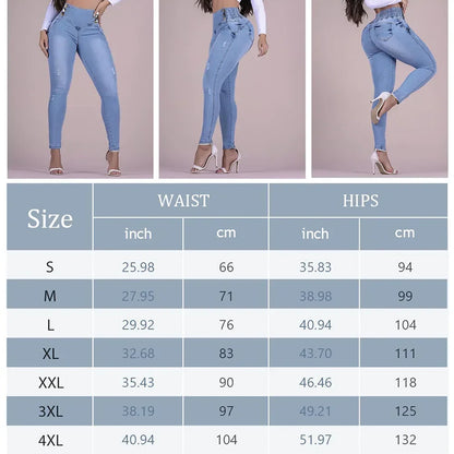 High-Waisted Back-Zip Butt-Lifting Tummy Skinny Women Jeans