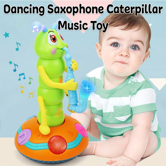 Kids Electric Dancing Saxophone Caterpillar With Led Flashlight Music Toy