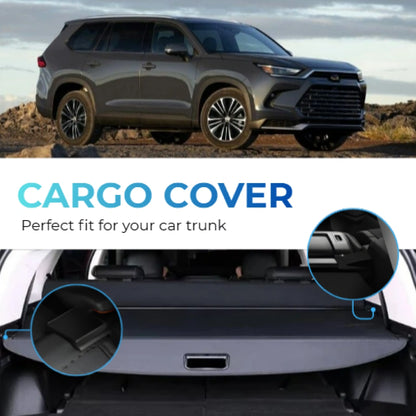 Universal Fit Rear Trunk Security Cover – Retractable Cargo Shade with Alloy Frame & PVC Material