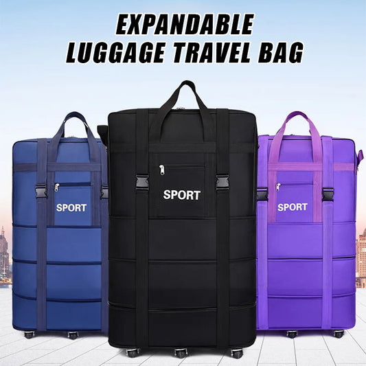 Expandable Foldable Large Capacity Luggage Travel Duffel Bag With Spinner Wheels