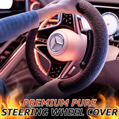 Premium Pure Wool Anti-Slip Car Steering Wheel Cover Universal Fit