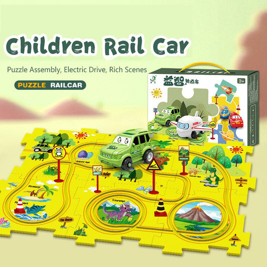 DIY Railway Electric Car Interactive Puzzle Toy