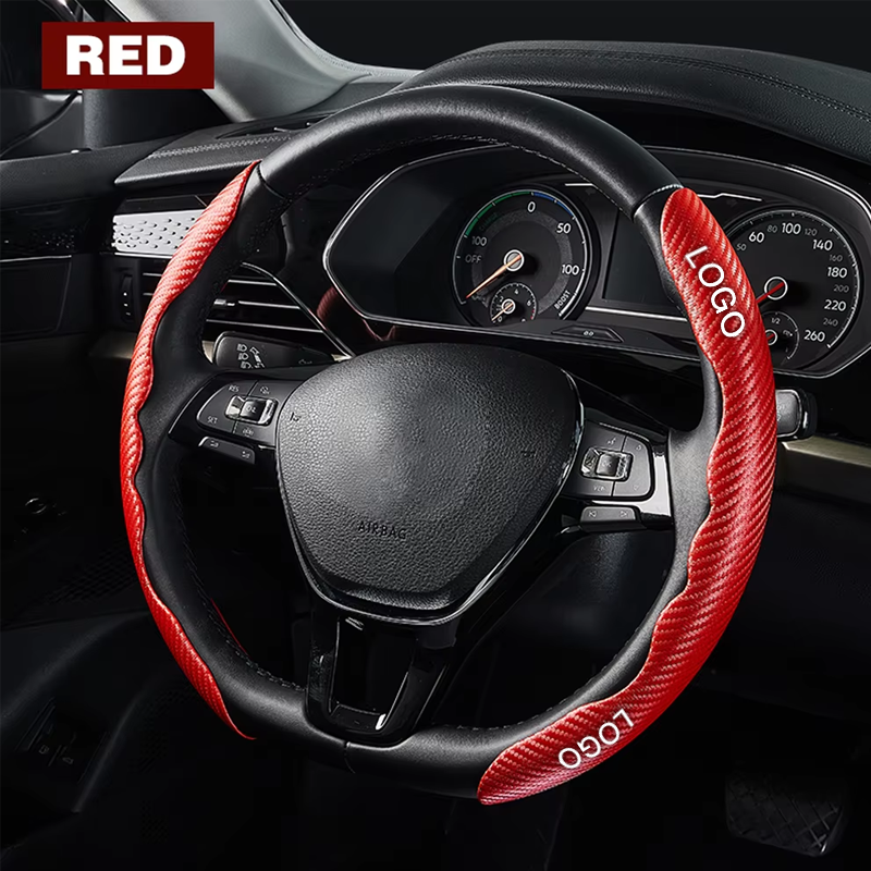 Morgan Carbon Fiber Anti-Slip Car Steering Wheel Cover Universal Fit | Logo Customizable