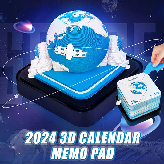 3D Creative DIY Paper Calendar Memo Notepad 2024 with LED Lights for Desk Decoration