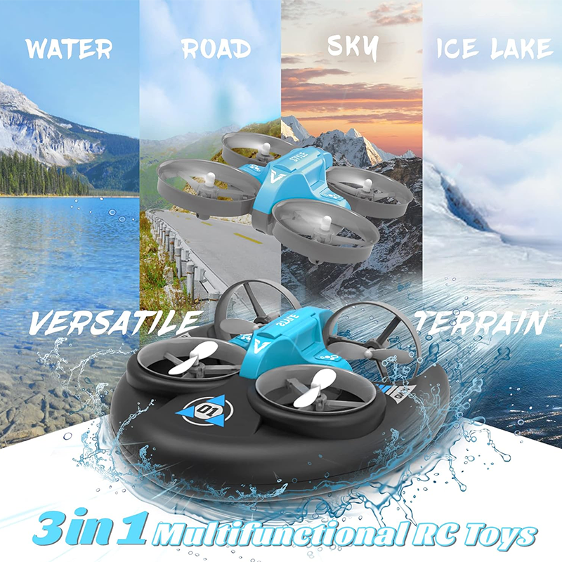 3-in-1 Waterproof Remote Control RC Boat Pool Toys Car for Boys 8-12 Years Old