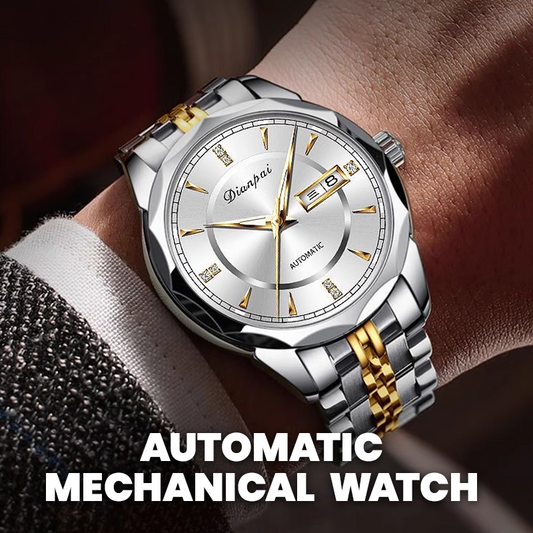 Men 30ATM Business Luminous Gold Plated Movement Automatic Mechanical Swiss Watch