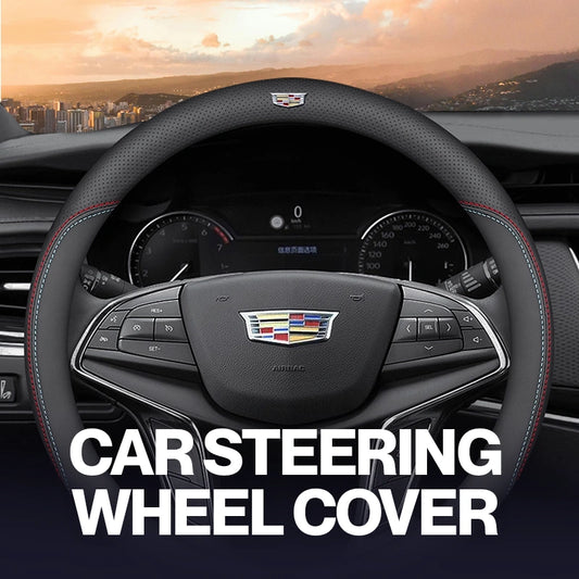 Caleb Breathable Leather Steering Wheel Cover | Anti-Slip, Universal Fit